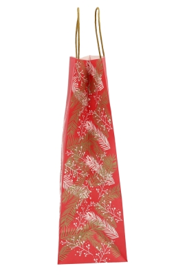 Kerst Papieren Draagtas & Handvat Xmas Tree Red 35x14x41cm 50stuks