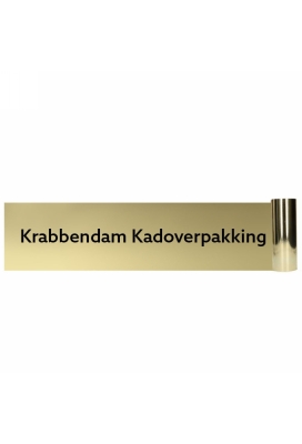 Bedrukt Openings lint Met Uw Eigen Tekst Metallic Goud 25cm x 10meter