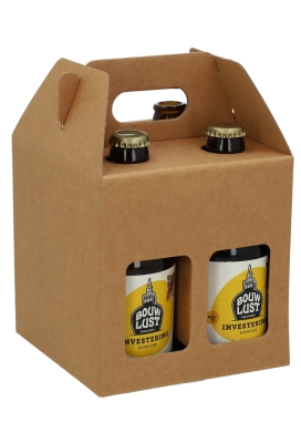 Bierverpakking Draagdoos Munich Kraft voor 4 flesjes Dik Buik 5st