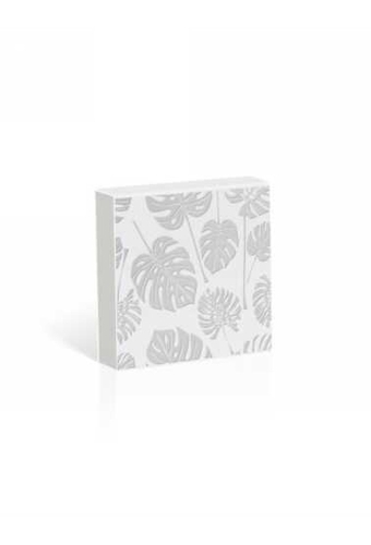Kadobon + Kadodoosje Bene Leaves White 12x12x3cm 10stuks
