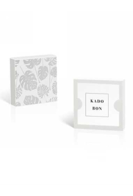 Kadobon + Kadodoosje Bene Leaves White 12x12x3cm 10stuks