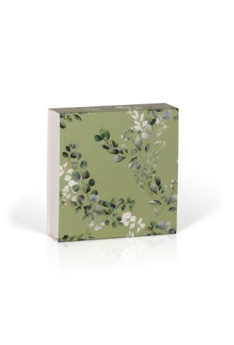 Kadobon + Kadodoosje Bene Green leaves 12x12x3cm 10stuks