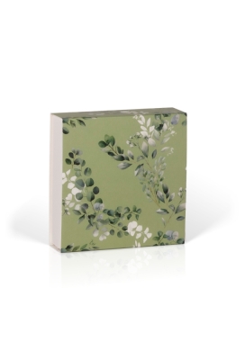 Kadobon + Kadodoosje Bene Green leaves 12x12x3cm 10stuks