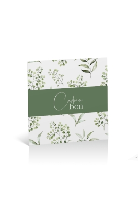 Kadobon + Cadeau Envelop Carrera Green leaves 12x12x1.5cm 10stuks