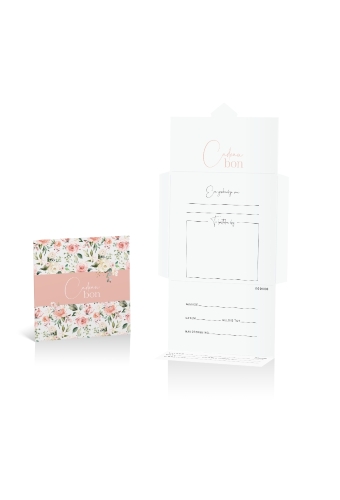 Kadobon + Cadeau Envelop Carrera Pink roses 12x12x1.5cm 10stuks
