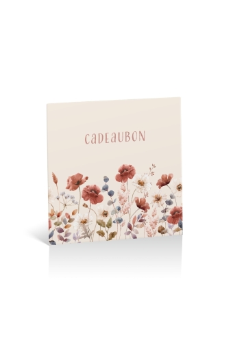 Kadobon + Cadeau Envelop Carrers Autumn wildflowers 12x12x1.5cm 10stuks