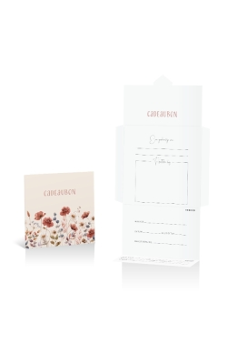 Kadobon + Cadeau Envelop Carrers Autumn wildflowers 12x12x1.5cm 10stuks