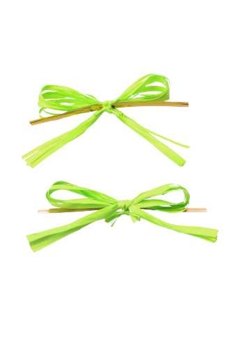 Cadeaustrikje Raffia Groen Met Gouden Clipje 8x5cm 100stuks OP IS OP