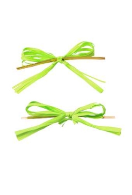 Cadeaustrikje Raffia Groen Met Gouden Clipje 8x5cm 100stuks OP IS OP
