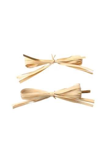 Cadeaustrikje Raffia Naturel Met Gouden Clipje 7.5x5cm 250stuks