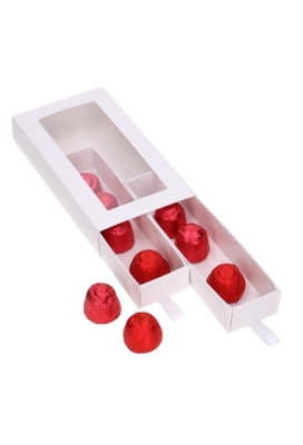 Bonbondoosjes 2 Ladeboxje Wit Glans Laag 16x8.6x2.8cm 4st