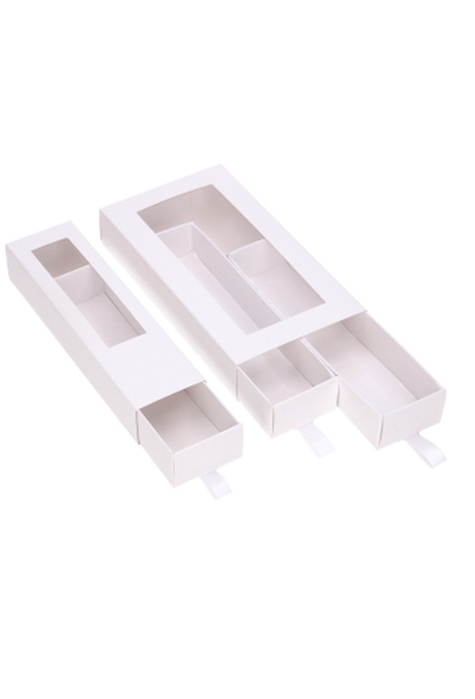 Bonbondoosjes 2 Ladeboxje Wit Glans Laag 16x8.6x2.8cm 4st
