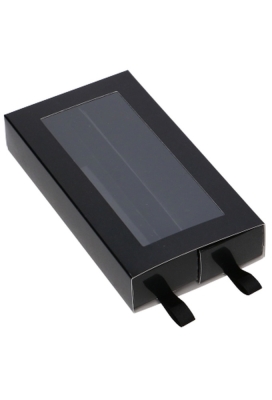Bonbondoosjes 2 Ladeboxje Zwart Glans Laag 16x8.6x2.8cm 9st