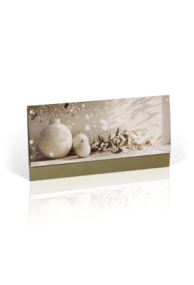 Kadobon + Cadeau Envelop Creme Christmas deco 21.5x10.5cm 10 stuks