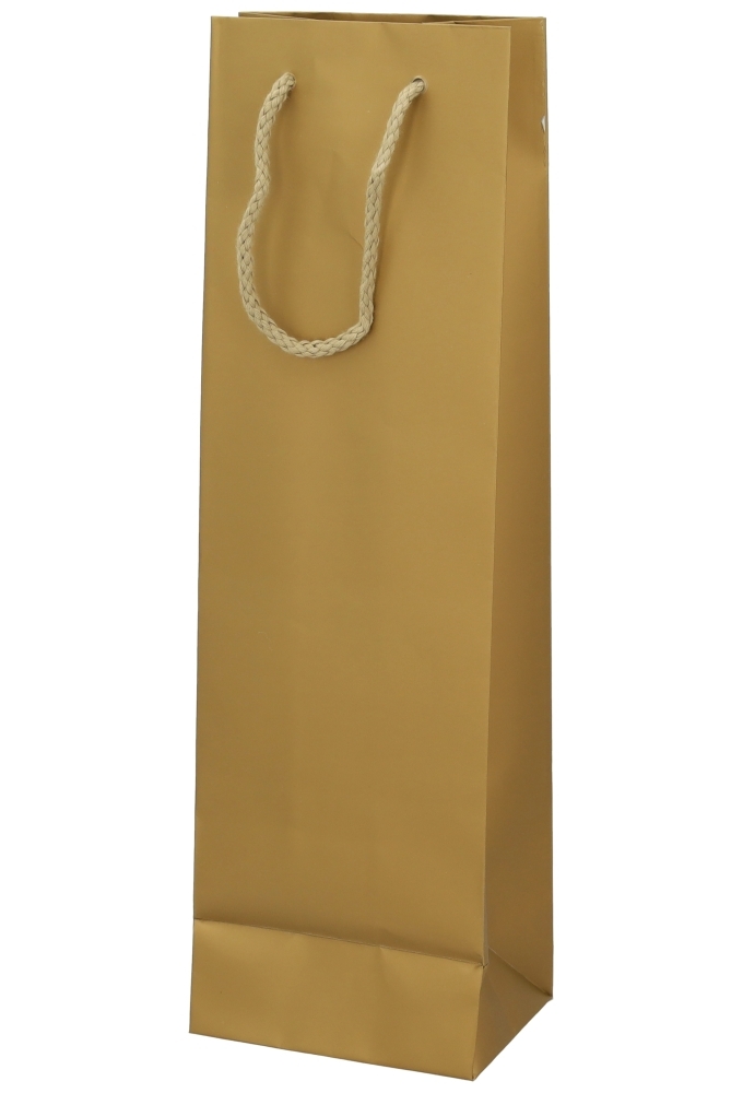 Wijntasjes Latina 1 Fles Goud Met Koord 12x9x39xcm 12stuks