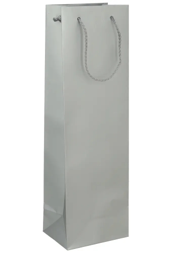 Wijntasjes Latina 1 Fles Zilver Met Koord 12x9x39xcm 12stuks