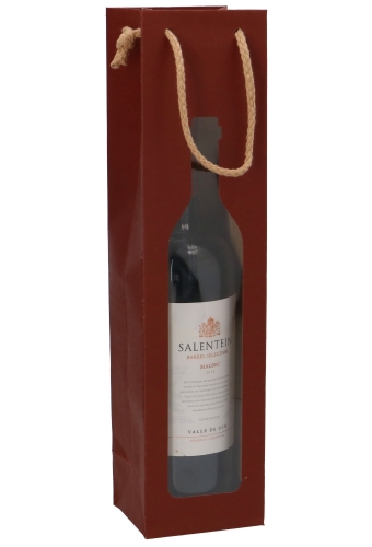 Wijntasjes Bottle 1 Fles Bordeaux Met Koord 9x8.5x37cm 12stuks