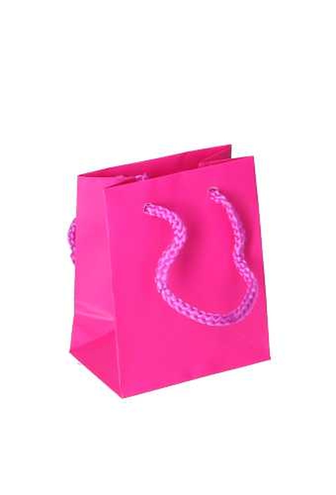 Kadotasjes Latina Mat Fuchsia Met Koord 10x6.5x12cm 12stuks