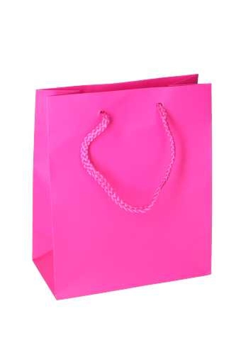 Kadotasjes Latina Mat Fuchsia Met Koord 16x8x19cm 12stuks