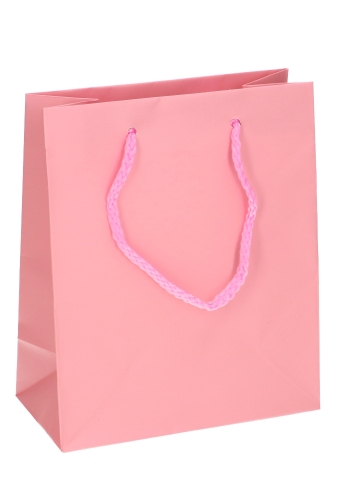 Kadotasjes Latina Mat Licht Roze Met Koord 16x8x19cm 12stuks