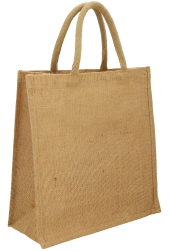 Kersttas Merry Christmas Groen Jute 37x37x15cm 10stuks