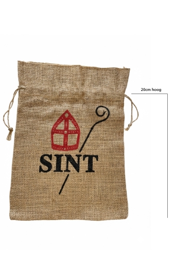 Sint Jutezak Sint Mijter & Staf Middel & Koord 20x30cm 10stuks