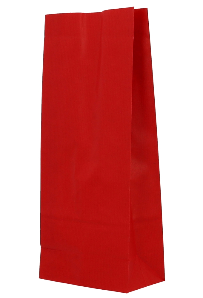 Blokbodemzakjes Lunaro Rood Kraft & Venster 13.5x7.5x31.5cm 850ml 100stuks