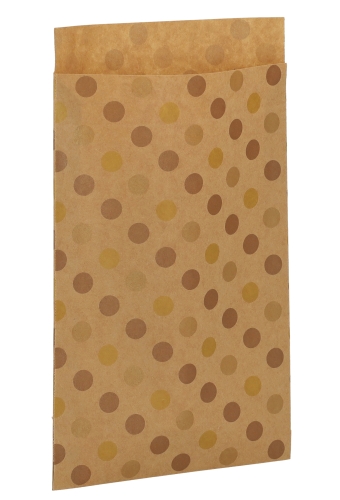 Kadozakjes Kraft Gold & Brown Dots 12x19cm 200stuks