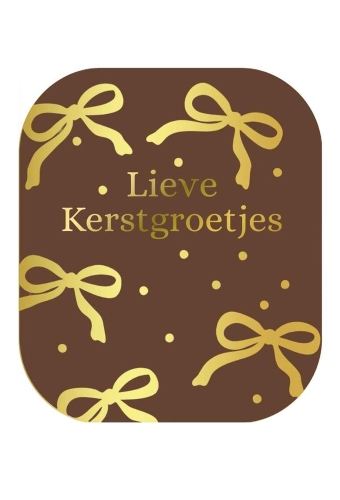 Etiketten Kerst Lieve Kerstgroetjes Bruin Goud 3.9x4.5m 250stuks