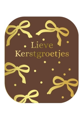 Etiketten Kerst Lieve Kerstgroetjes Bruin Goud 3.9x4.5m 250stuks