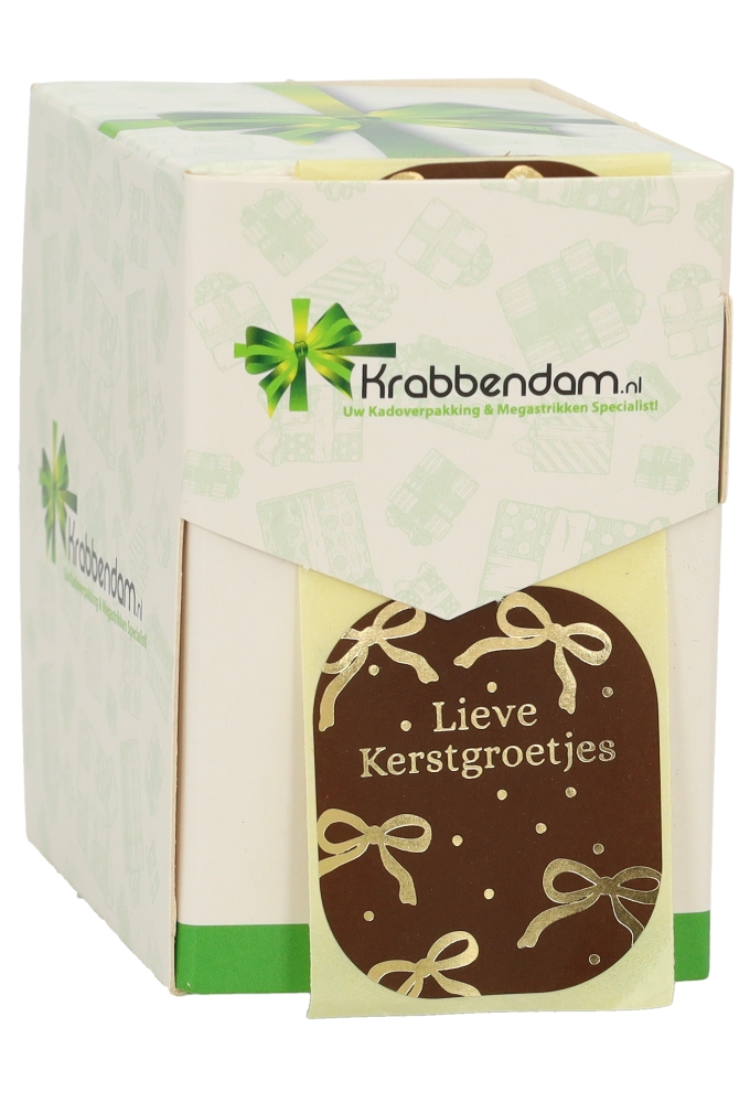 Etiketten Kerst Lieve Kerstgroetjes Bruin Goud 3.9x4.5m 250stuks