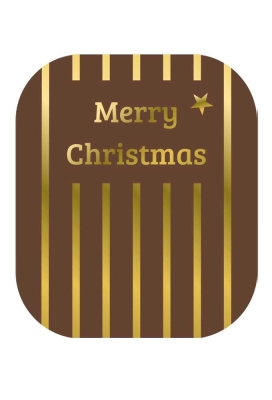 Etiketten Kerst Merry Christmas Bruin Goud 3.9x4.5m 250stuks