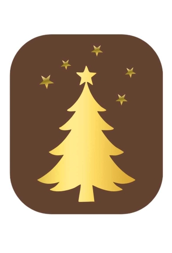 Etiketten Kerst Tree Bruin Goud 3.9x4.5m 250stuks