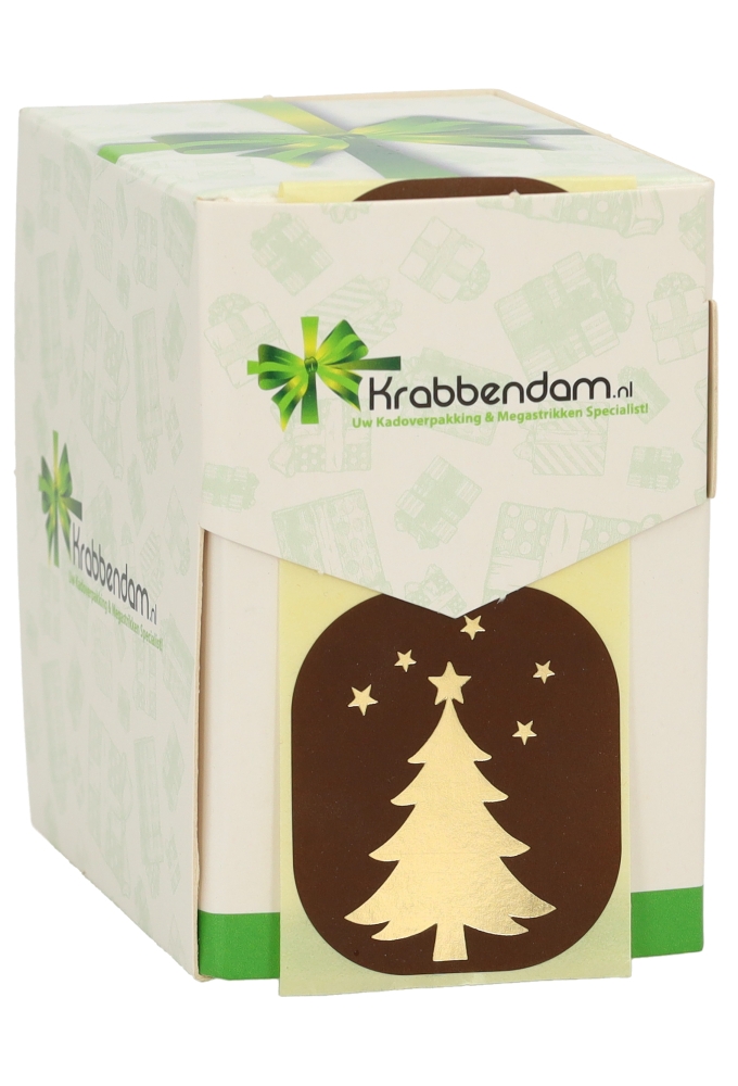 Etiketten Kerst Tree Bruin Goud 3.9x4.5m 250stuks