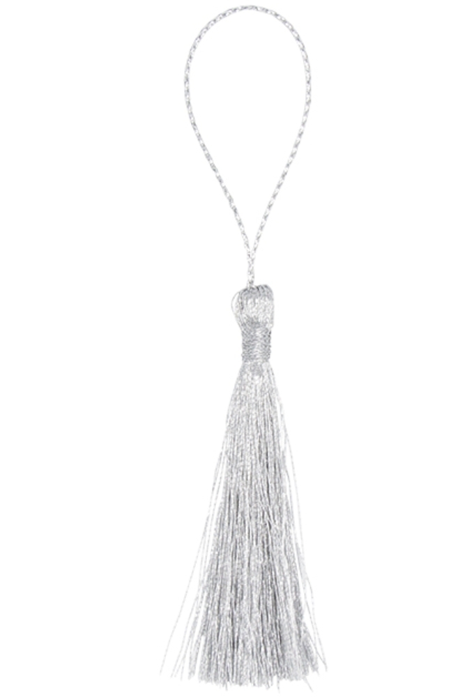 Decoratie Kwastje Tassel Zilver 5.5cm 70stuks