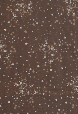 Zijdevloei - Vloeipapier Bedrukt Kerst Little Stars Bruin 50x70cm 25vellen