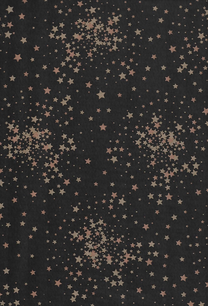 Zijdevloei - Vloeipapier Bedrukt Kerst Little Stars Zwart 50x70cm 25vellen