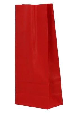 Blokbodemzakjes Lunaro Rood Kraft & Venster 9x5x20.5cm 250ml 100stuks