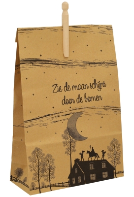 Sintzak Medium Kraft Zie De Maan Schijnt Door De Bomen 22x9x35cm 50stuks
