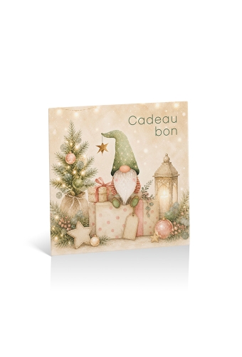 Kadobon + Cadeau Envelop Viva Christmas Gnome 12x12x1.5cm 10stuks