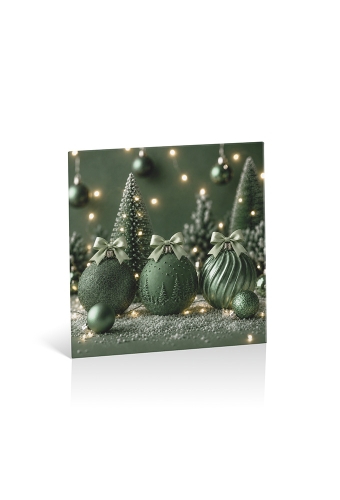 Kadobon + Cadeau Envelop Viva Christmas Green 12x12x1.5cm 10stuks