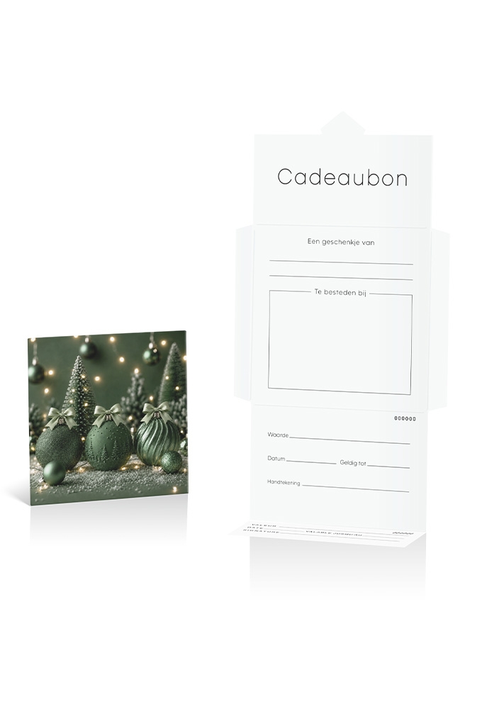 Kadobon + Cadeau Envelop Viva Christmas Green 12x12x1.5cm 10stuks