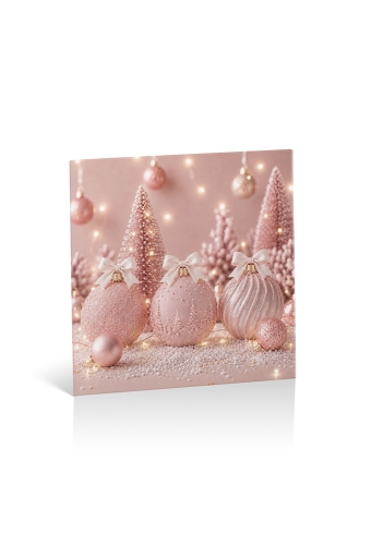 Kadobon + Cadeau Envelop Viva Christmas Pink 12x12x1.5cm 10stuks