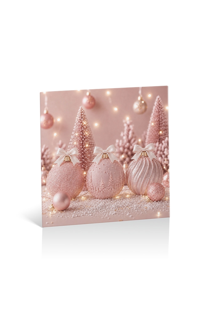 Kadobon + Cadeau Envelop Viva Christmas Pink 12x12x1.5cm 10stuks