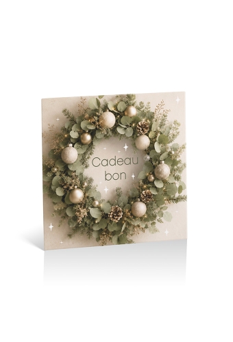 Kadobon + Cadeau Envelop Viva Christmas Wreath 12x12x1.5cm 10stuks
