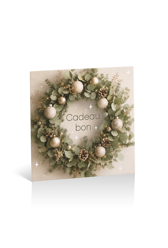Kadobon + Cadeau Envelop Viva Christmas Wreath 12x12x1.5cm 10stuks