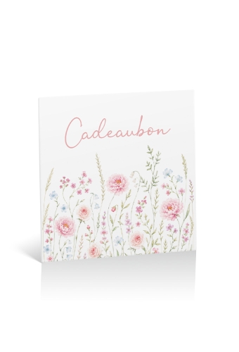 Kadobon + Cadeau Envelop Viva Soft Flowers 12x12x1.5cm 10stuks