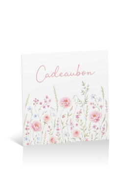 Kadobon + Cadeau Envelop Viva Soft Flowers 12x12x1.5cm 10stuks