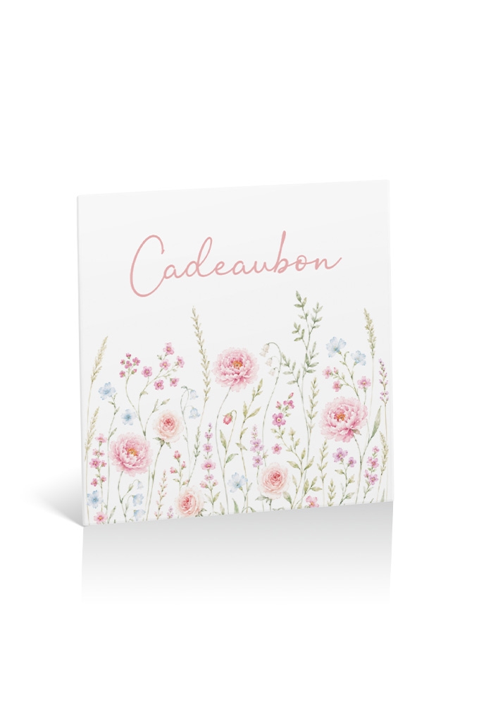 Kadobon + Cadeau Envelop Viva Soft Flowers 12x12x1.5cm 10stuks