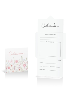 Kadobon + Cadeau Envelop Viva Soft Flowers 12x12x1.5cm 10stuks